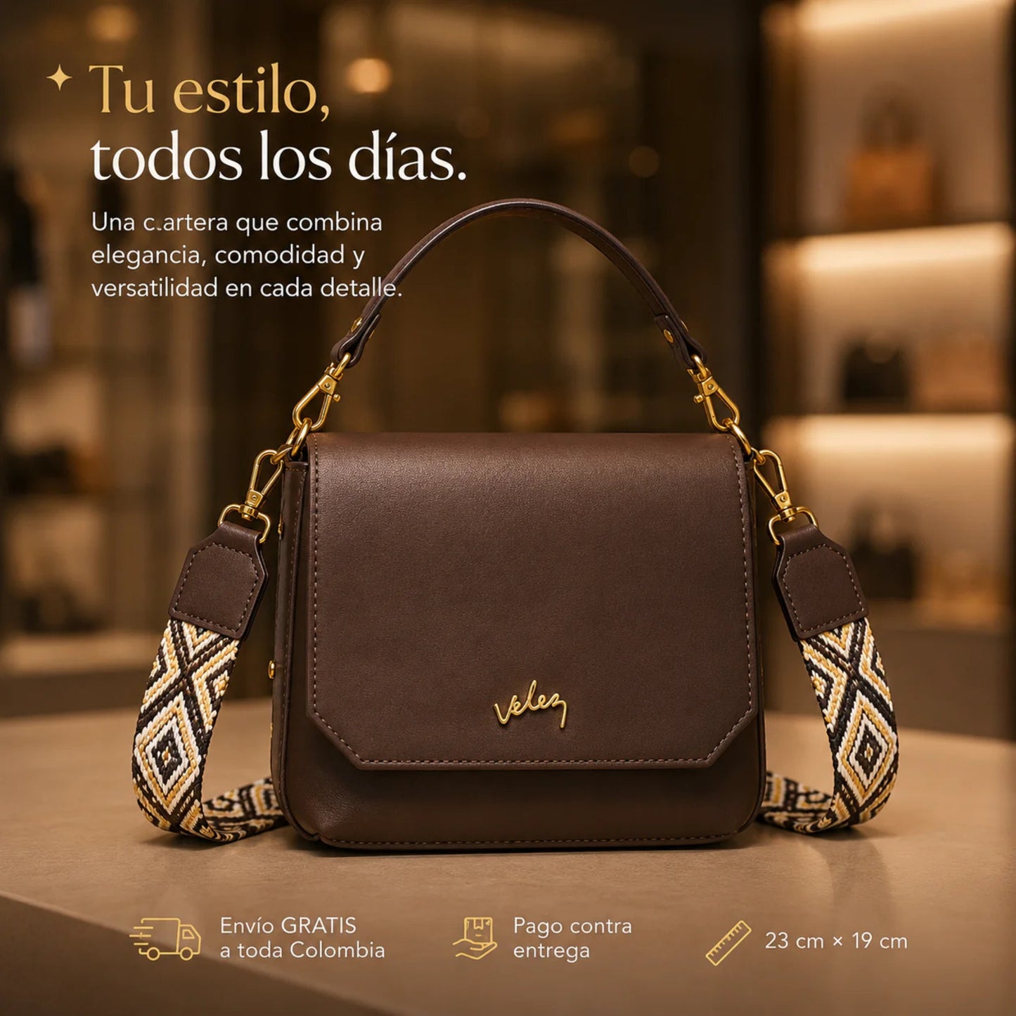 Bolso Premium de Cuero 100% Legítimo