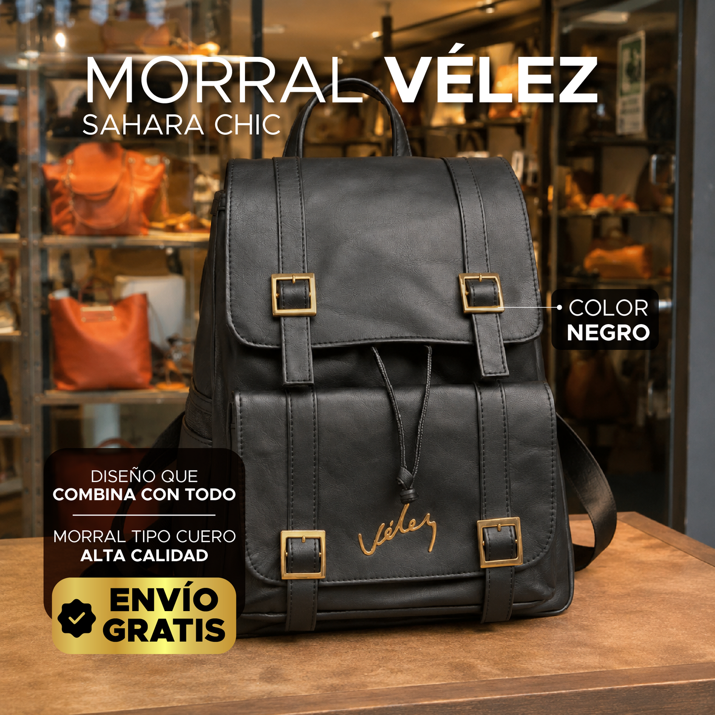 Morral Sahara Chic - Cuero vegano de alta calidad